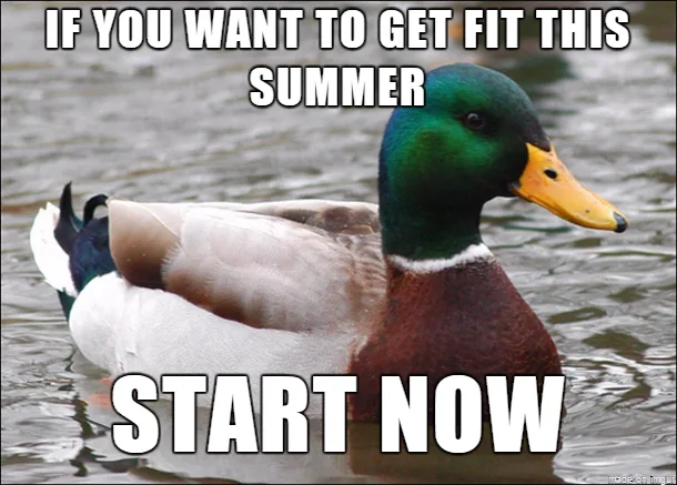 A mallard duck with a green head and yellow beak is floating calmly in water. White bold text overlaid on the image reads…