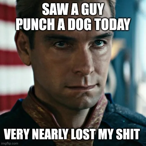 A close-up image of a man with a serious, shocked expression, wearing a dark jacket with a patterned collar, against a…