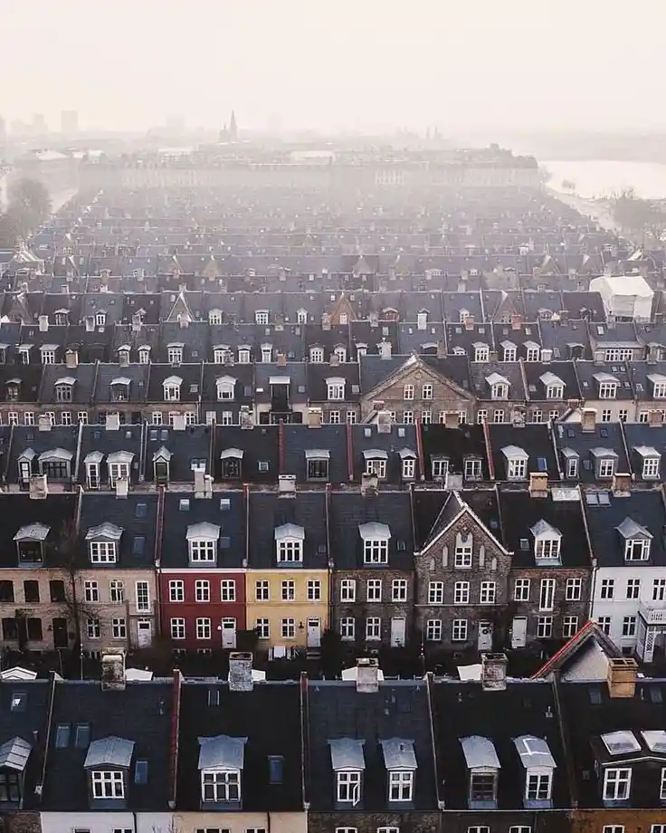 Check out the stunning row of houses in Kartoffle Raekkerne, Copenhagen!