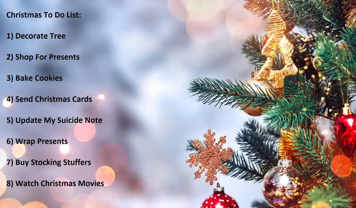 A festive image of a decorated Christmas tree with ornaments and lights, overlaid with a 'Christmas To Do List' that…
