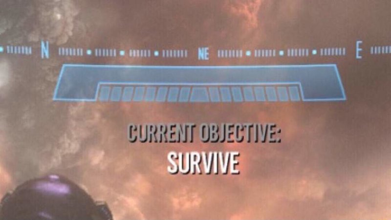A screenshot from a video game shows a compass overlay with cardinal directions and a progress bar. Below it, the text…