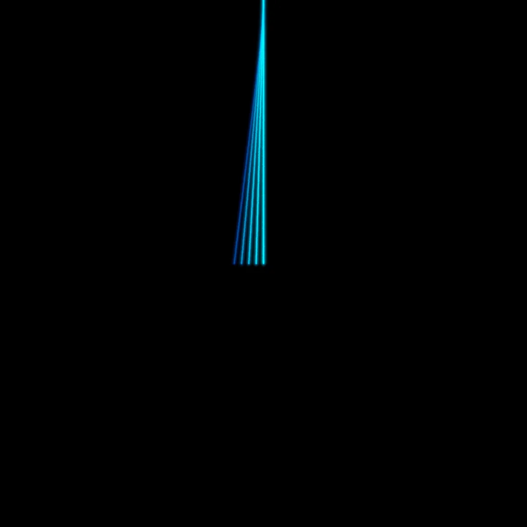 A black background with scattered blue light streaks resembling laser beams or motion trails. Overlaid text reads 'i'm not…