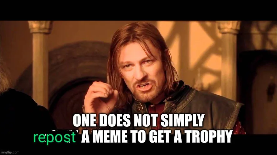 A still image of Aragorn from 'The Lord of the Rings' with a stern, serious expression, overlaid with bold white text that…