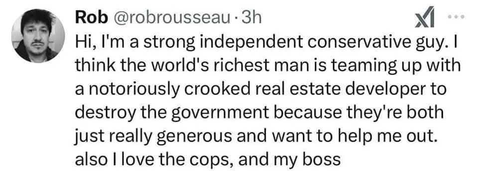 A screenshot of a tweet from Rob @robrousseau showing a profile picture of a man with dark hair and a mustache. The tweet…