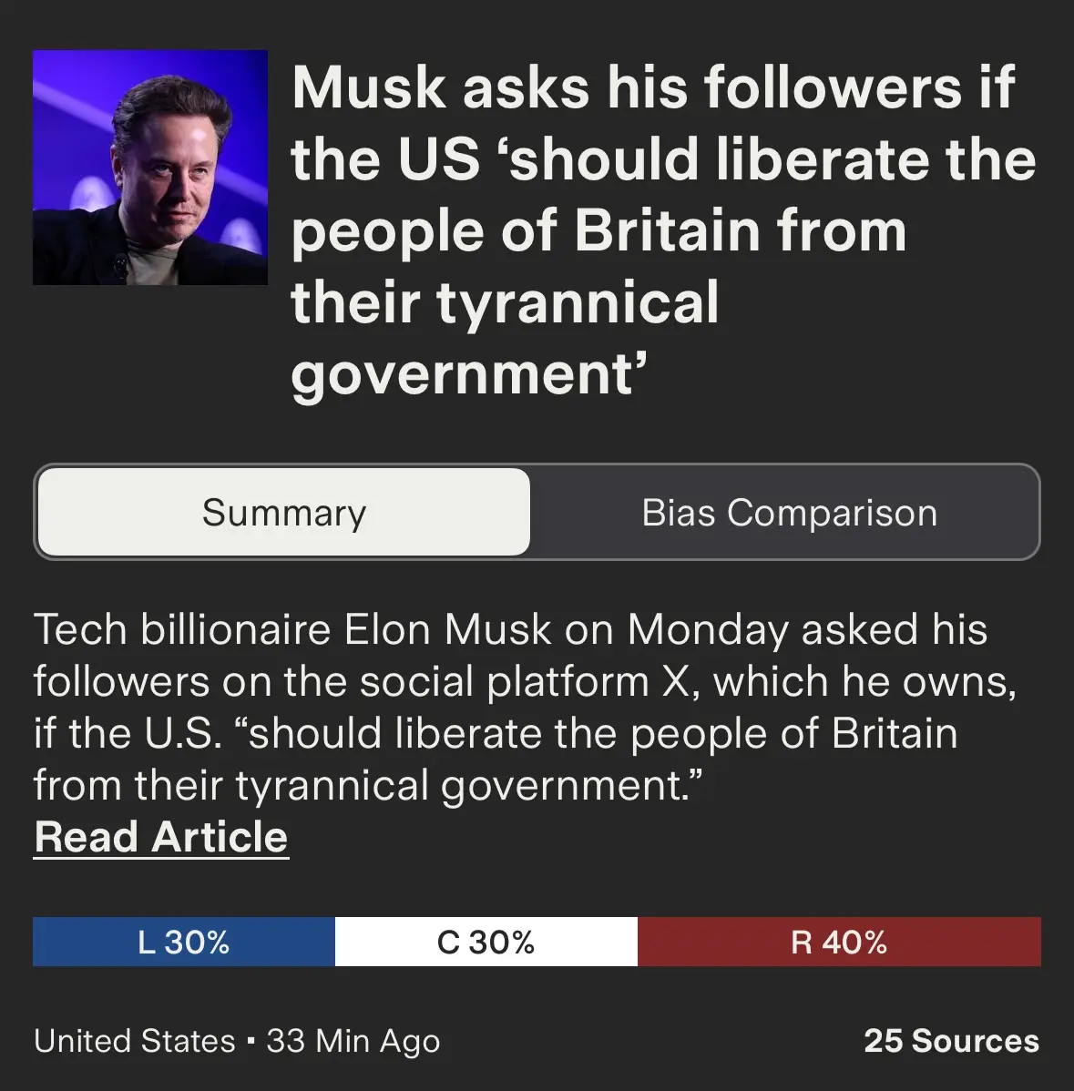 An image mimicking a news article interface shows a photo of Elon Musk alongside text reporting he asked followers on X if…