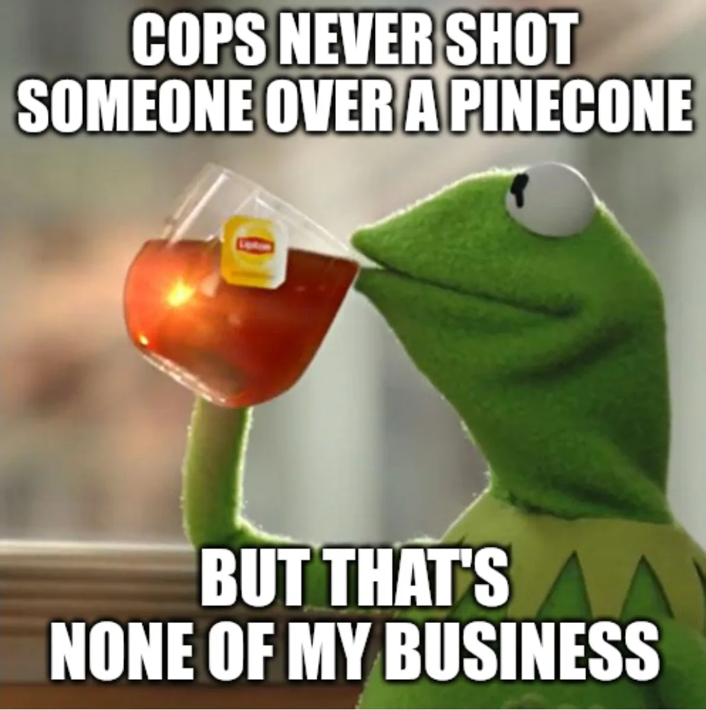 A green frog puppet, Kermit the Frog, is shown sipping tea from a glass with a Lipton tea bag visible. The image has bold…
