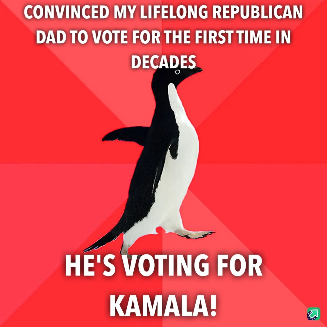 After spending a year together, he finally listened and confirmed he's voting for Kamala. I'm over the moon!