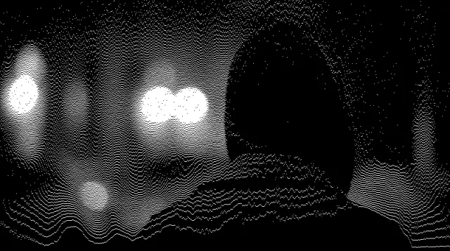 A black-and-white image shows a person in a hoodie from behind, looking at blurred streetlights. The top row shows the…