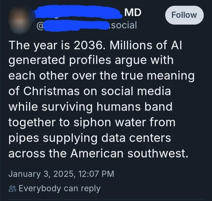 A screenshot of a social media post with a dark background and white text. The post, dated January 3, 2025, is from a user…