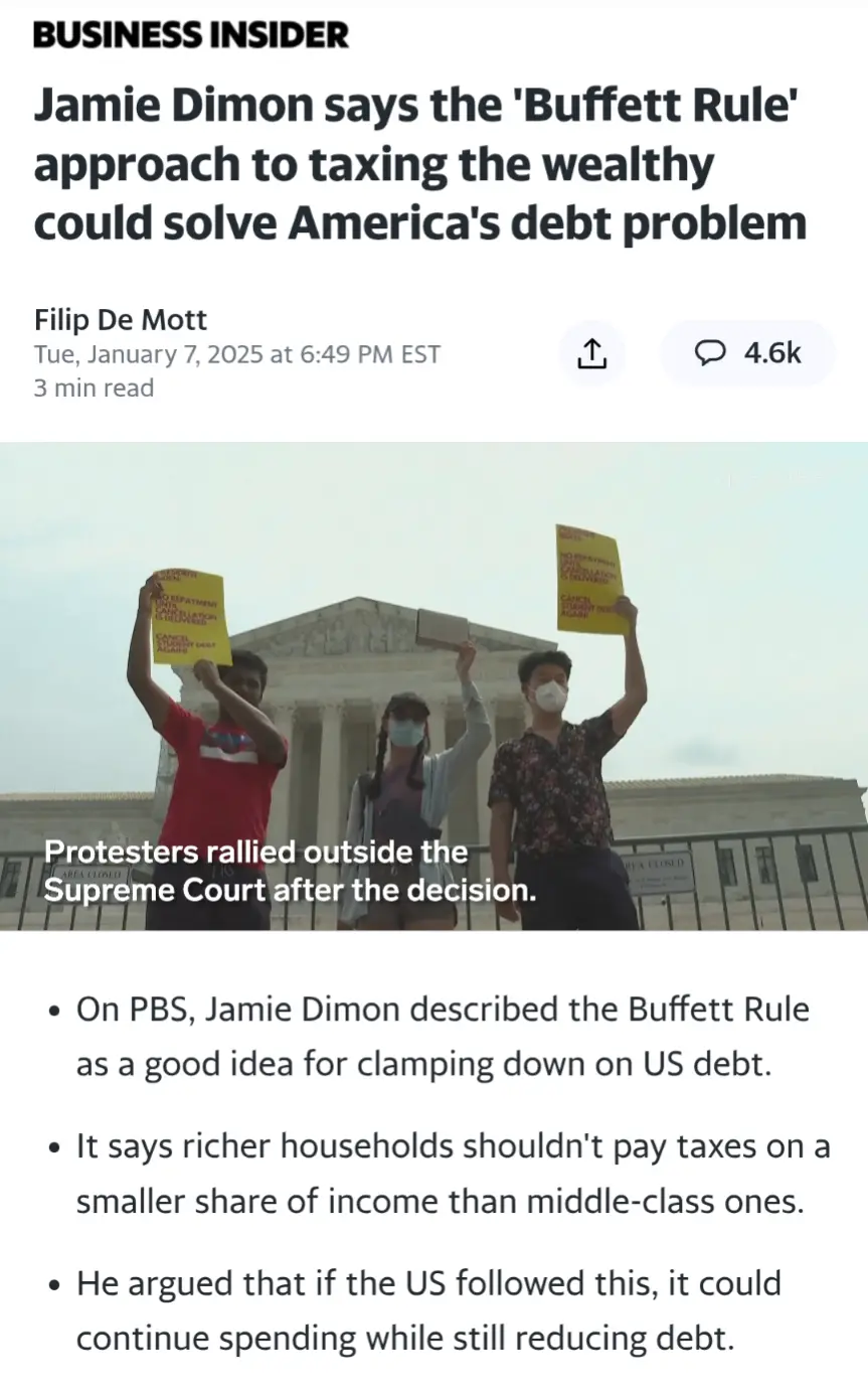 A screenshot of a Business Insider article shows three protesters holding yellow signs that read 'NO REPAYMENT UNTIL…