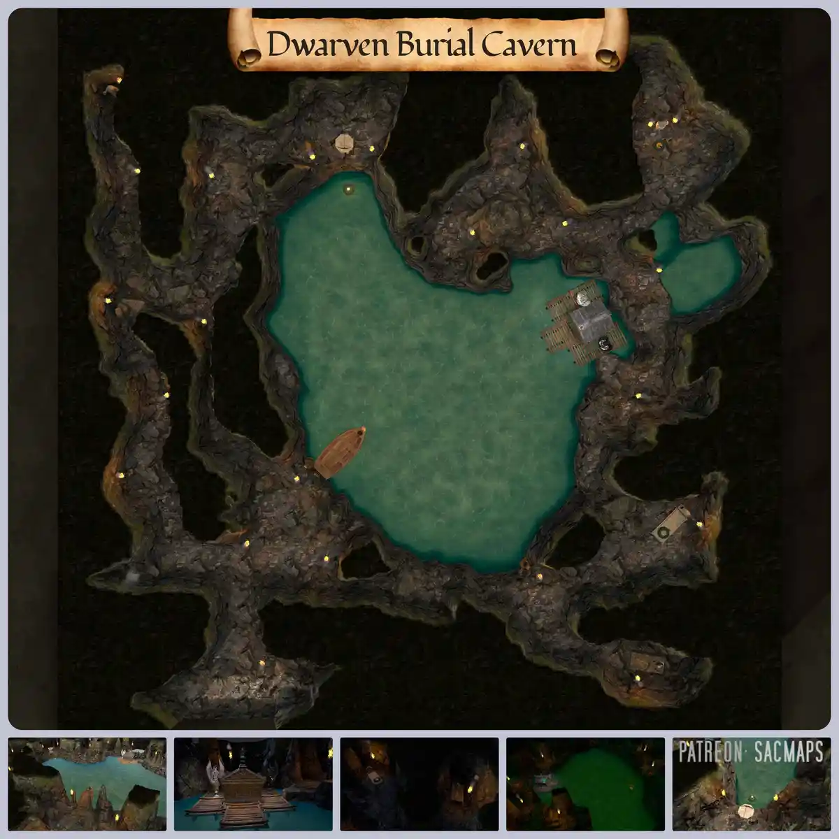 Explore the Depths: Free DnD/TTRPG Maps for Dwarven Burial Caverns