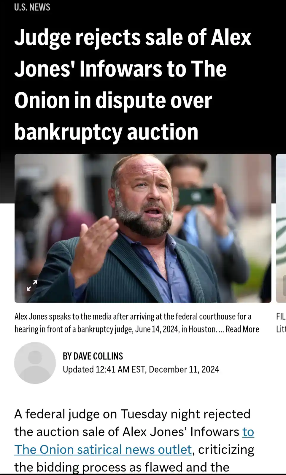 Court says no to Infowars' sale to The Onion