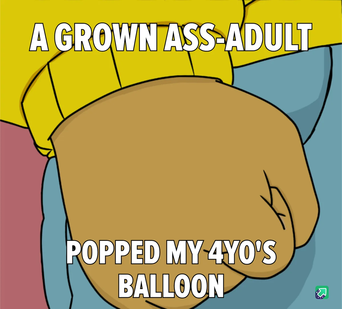 A close-up cartoon image shows the back of a person's head with a large, rounded brown shape resembling a balloon. The…