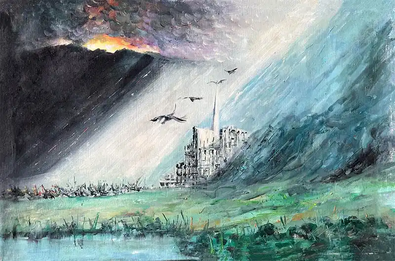 Check out my latest oil painting of Minas Tirith—hope you love it!