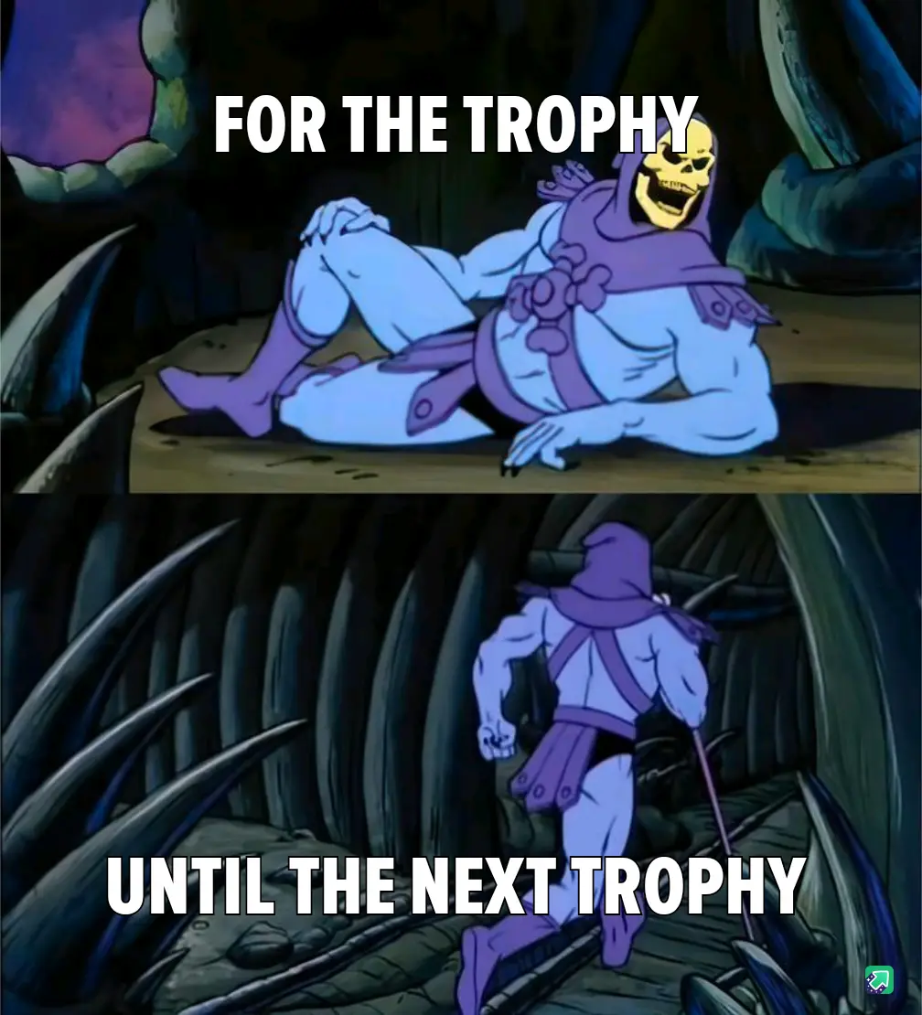 The image is a two-panel meme featuring the animated villain Skeletor from 'He-Man and the Masters of the Universe'. In the…