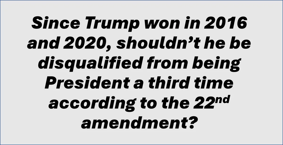 The image displays bold black text on a plain light gray background with a thin blue border. The text reads: 'Since Trump…
