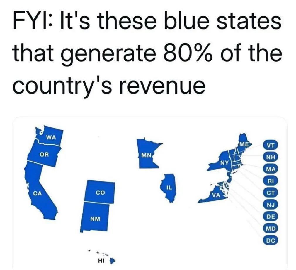 A map of the United States highlights several states in blue, including California, Oregon, Washington, Colorado, New…