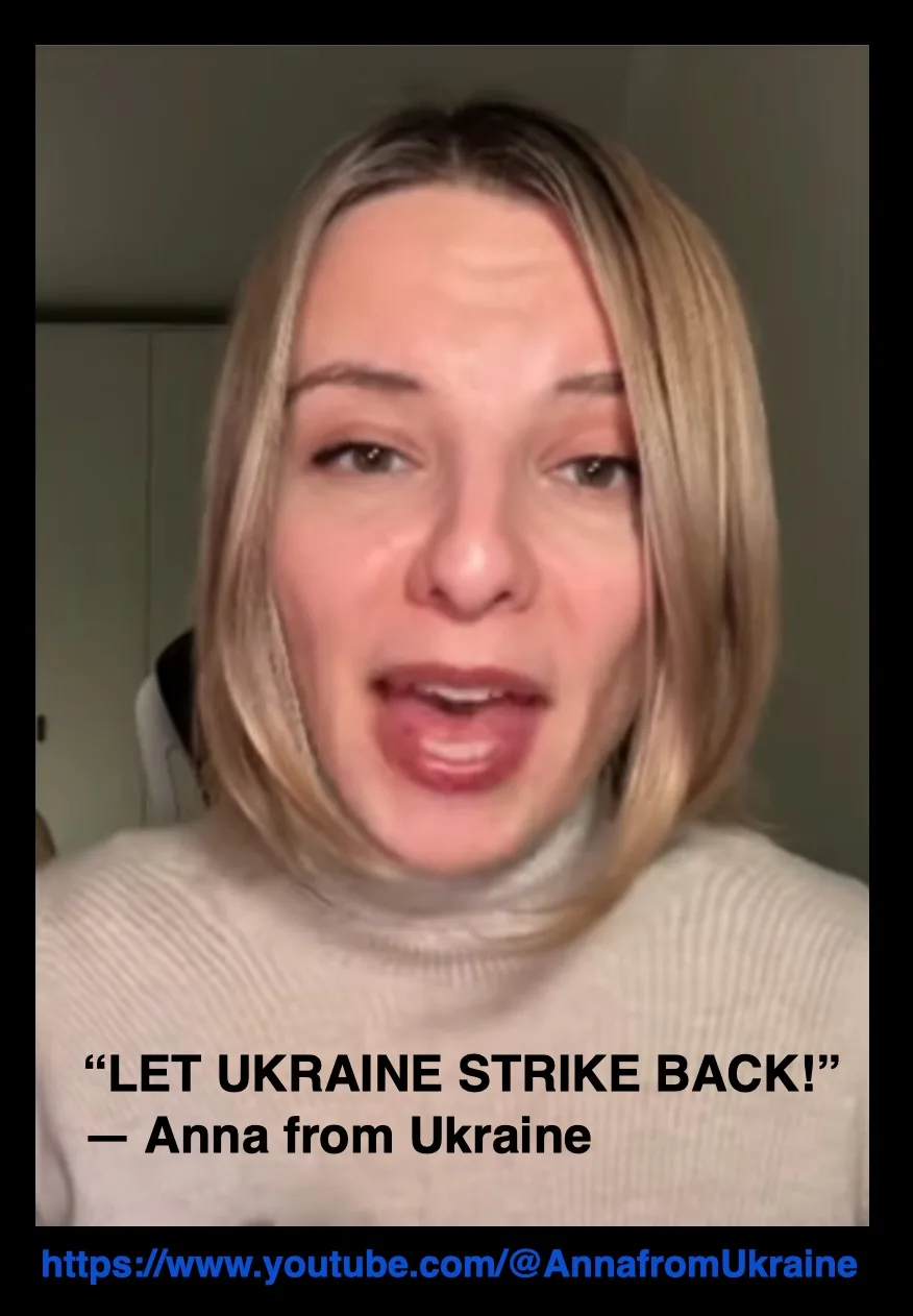 A woman with blonde shoulder-length hair and a cream turtleneck sweater is shown mid-speech, her mouth open as if shouting…