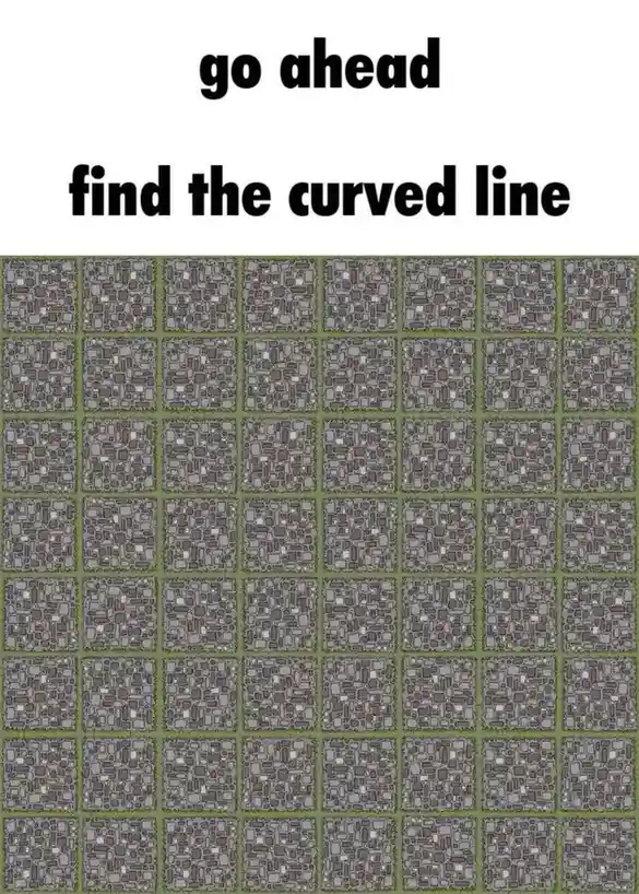 The image displays a grid of identical square tiles with a gray stone texture, separated by green grass lines. Overlaid text…