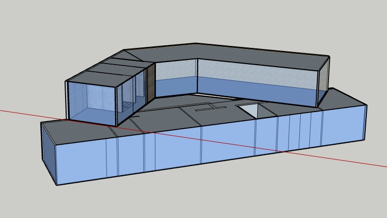 a 3d architectural rendering of a modern building with a U-shaped structure and glass walls, overlaid with the text 'this is…