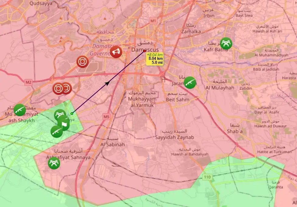 Rebels are closing in, just 5 miles from Damascus' heart