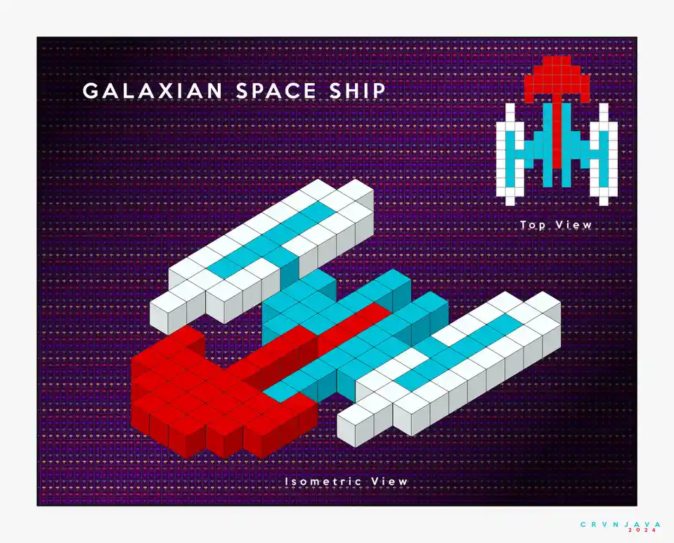 A Stunning Isometric View of the Galaxian Space Ship