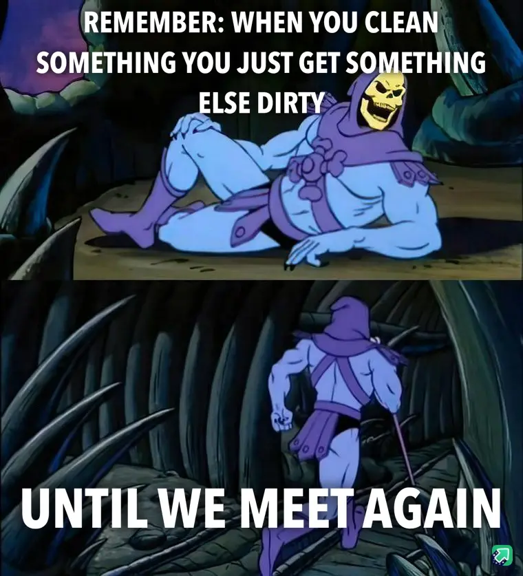 The image shows two panels of the animated character Skeletor from 'He-Man and the Masters of the Universe'. In the top…
