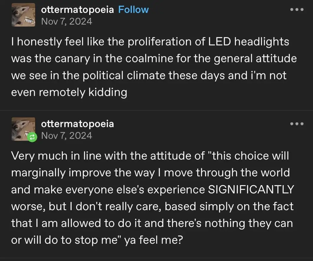 Those ultra-bright headlights that blind you at night