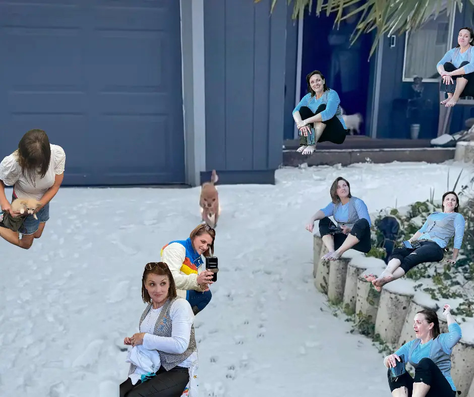 I got a little creative and edited myself into snow-filled memories with family and friends!
