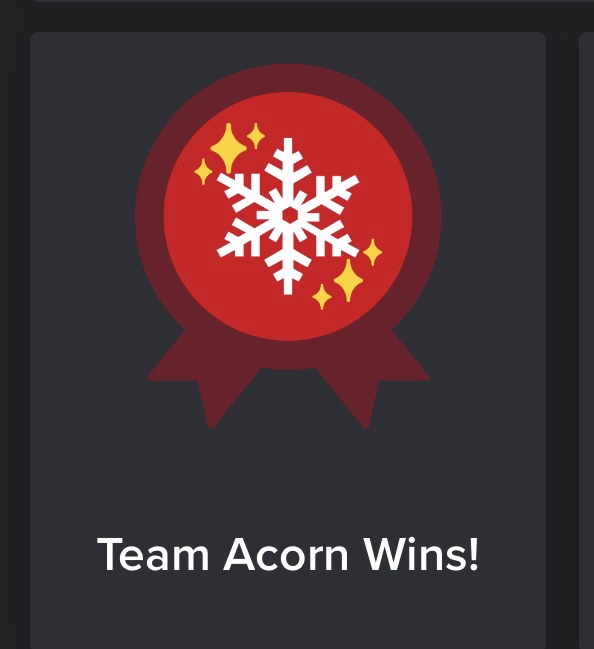 A digital badge with a red circular background and a white snowflake surrounded by yellow sparkles, set against a dark gray…