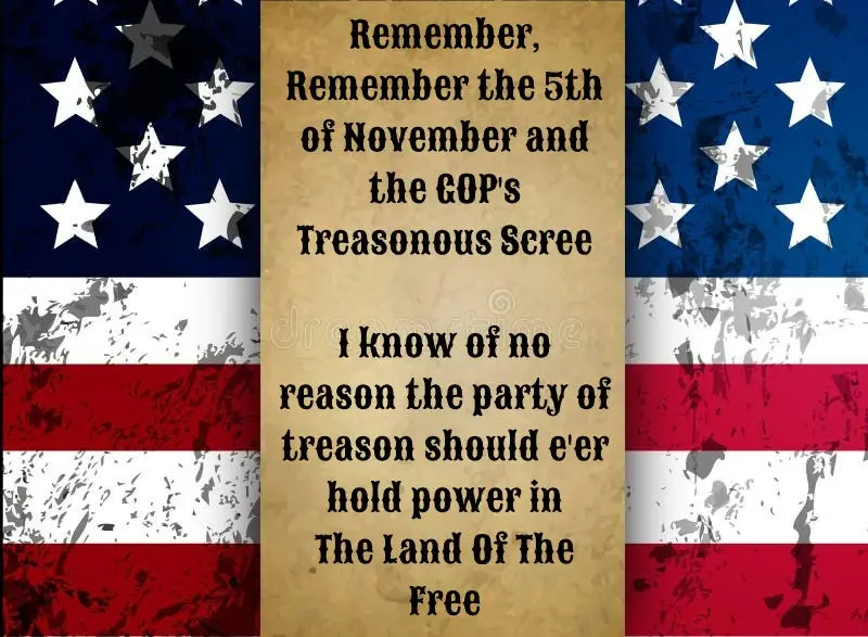 An image with a distressed American flag background split into three vertical sections. The center section has a…