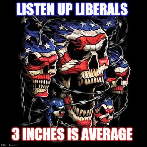 The image displays a graphic of multiple skulls wrapped in barbed wire, painted with the American flag's red, white, and…
