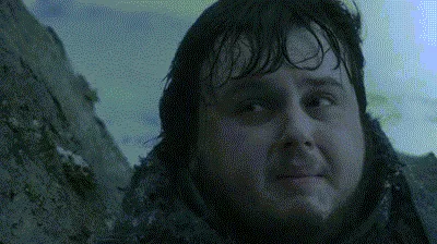 A six-panel image sequence shows a man in a dark, snowy outdoor setting, wearing a heavy coat. His facial expression evolves…
