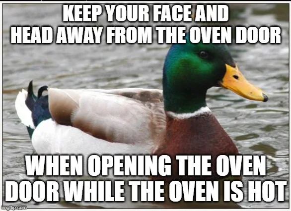 A mallard duck with a green head and yellow beak is floating in water, with bold white text overlaid that reads 'KEEP YOUR…