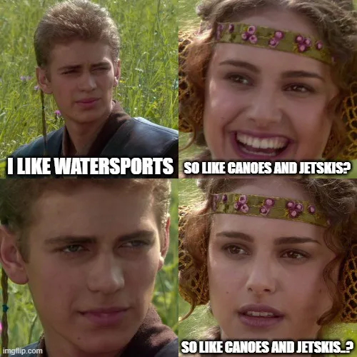 A four-panel meme featuring two characters from 'The Princess Bride'. Top left: a young man with a skeptical expression…