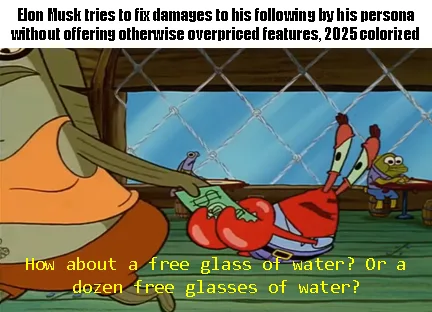 A cartoon image from SpongeBob SquarePants shows Mr. Krabs holding a large red tomato while sitting at a table. Another…