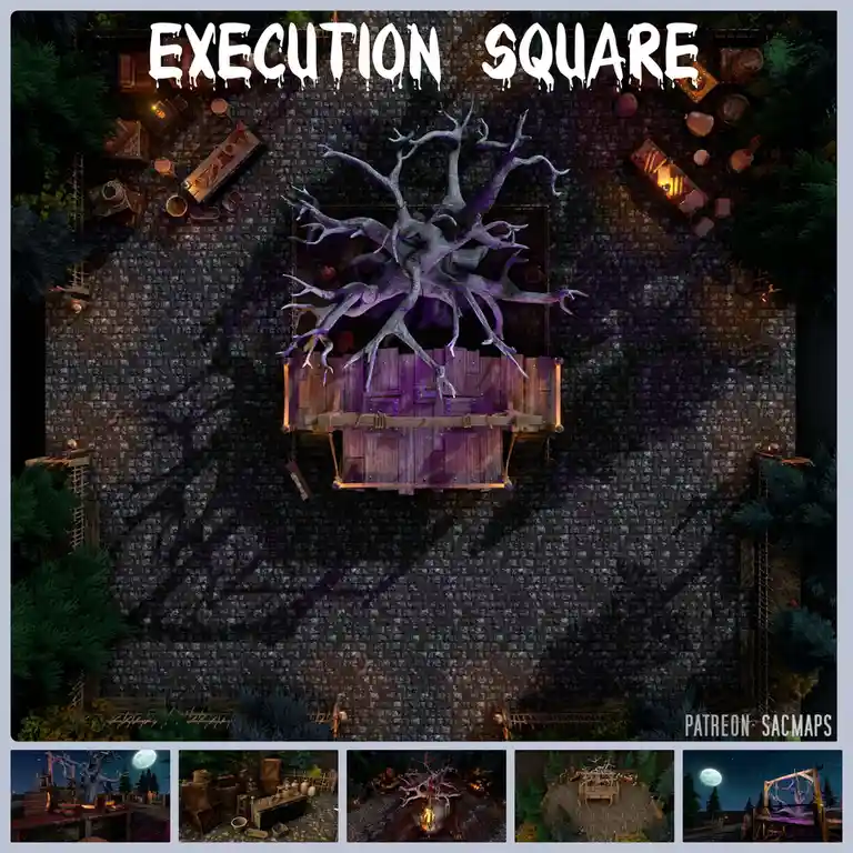 Explore the Execution Square: Free DnD and TTRPG Maps
