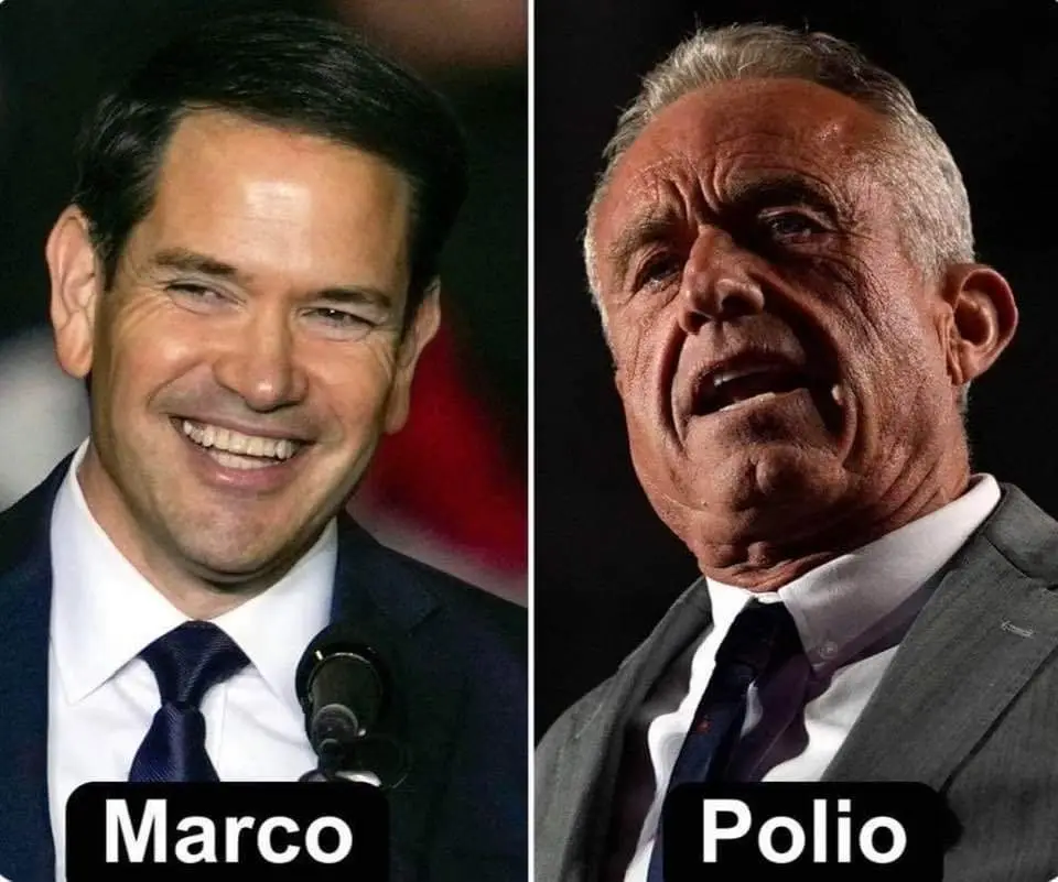 The image is a split-screen meme featuring two men in suits. The left side shows a smiling man labeled 'Marco'. The right…