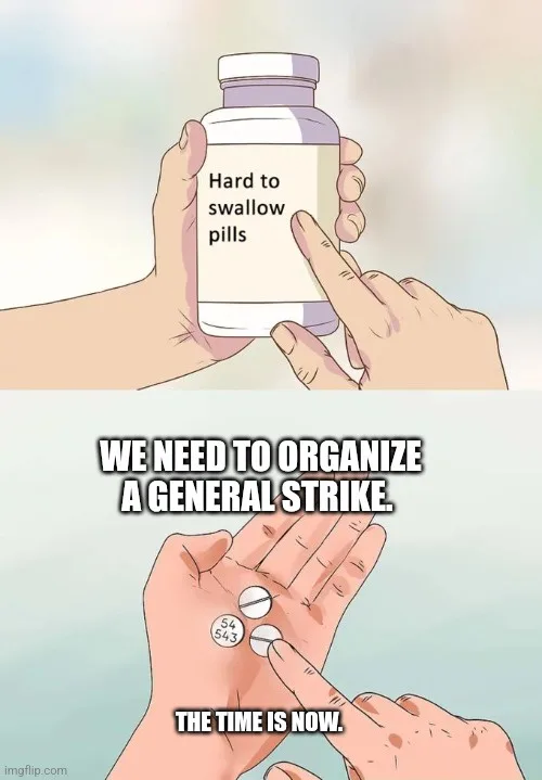 The image is a two-panel meme. The top panel shows a hand holding a pill bottle labeled 'Hard to swallow pills'. The bottom…