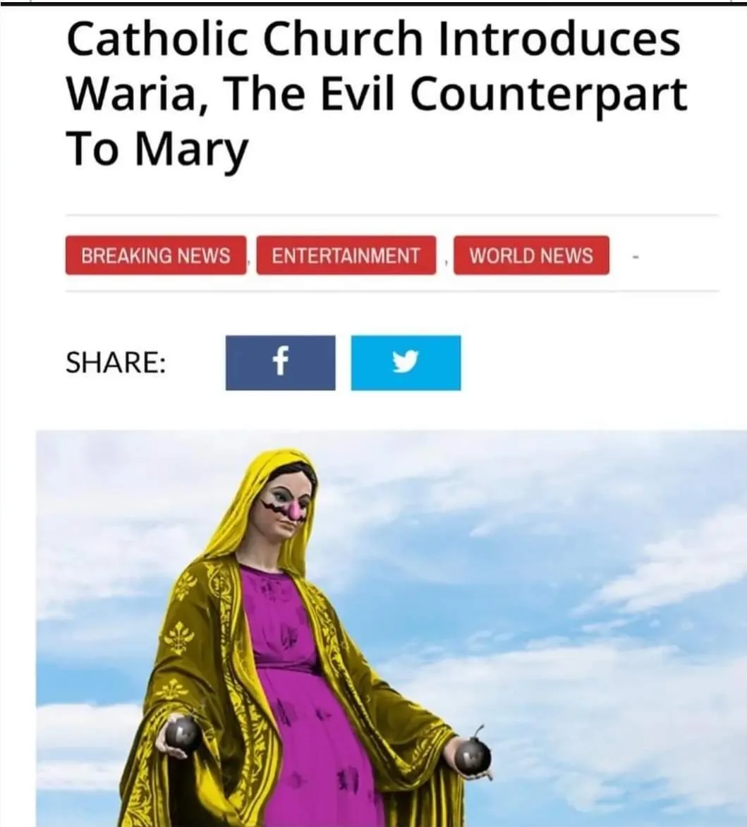 An image mimicking a news article header with red 'BREAKING NEWS', 'ENTERTAINMENT', and 'WORLD NEWS' tags, and blue Facebook…