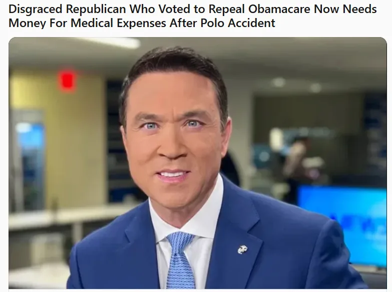 A man in a blue suit and tie with a serious expression is shown in a newsroom setting. The overlaid text reads: 'Disgraced…