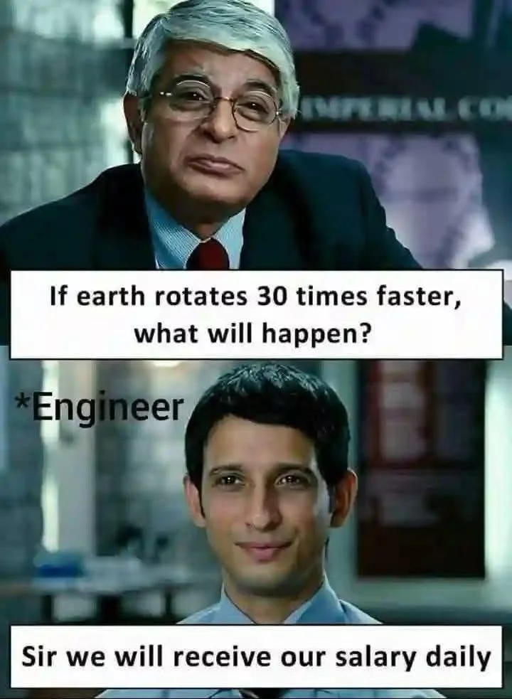 The image is a two-panel meme featuring actor R. Madhavan as an engineer and actor Rajkumar Rao as a professor. In the top…
