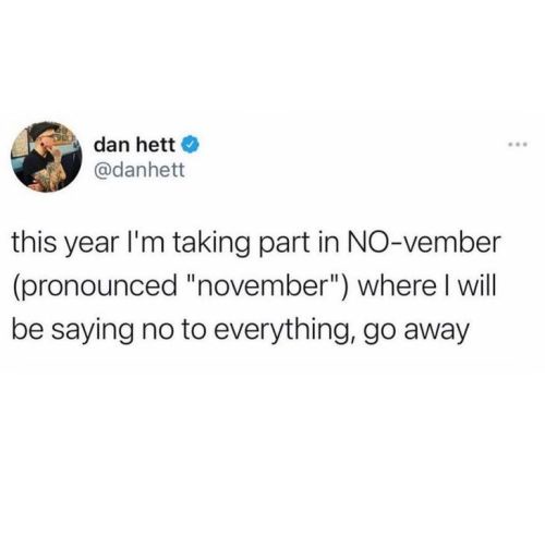 A screenshot of a tweet from user Dan Hett (@danhett) showing his profile picture and text. The tweet reads: 'this year I'm…