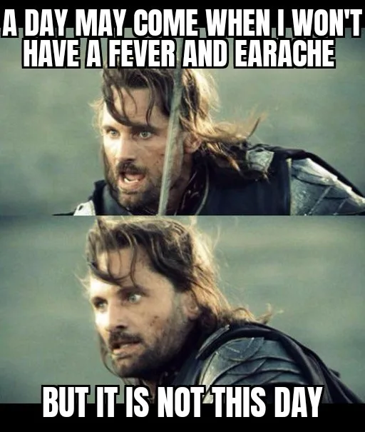 Two-panel meme featuring a man with long hair and a beard in armor, looking distressed in both panels. The top panel has…