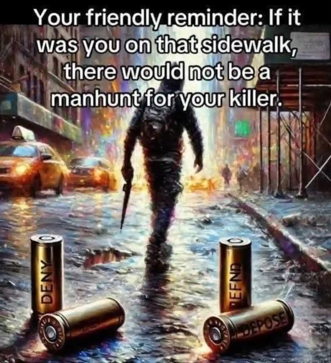 A dark, rainy city street scene with a hooded figure walking away, holding a knife, while four spent bullet casings lie on…