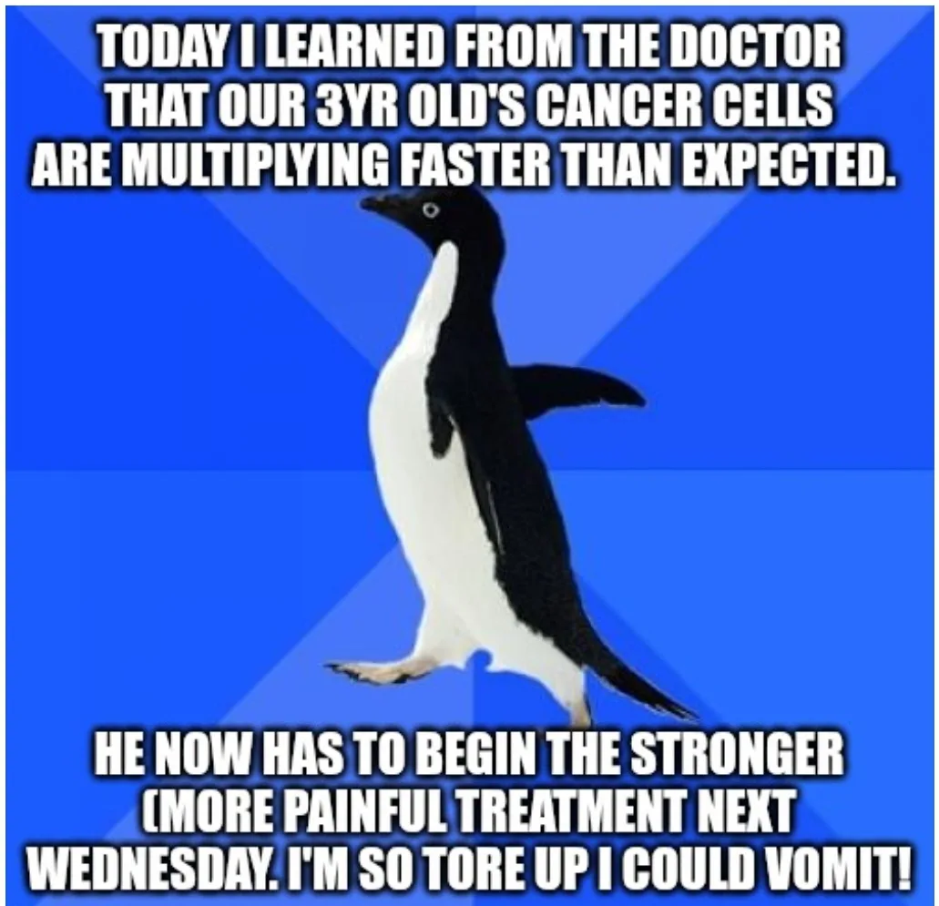 A penguin stands against a blue background with white text overlaid in two sections. The top text reads 'TODAY I LEARNED…