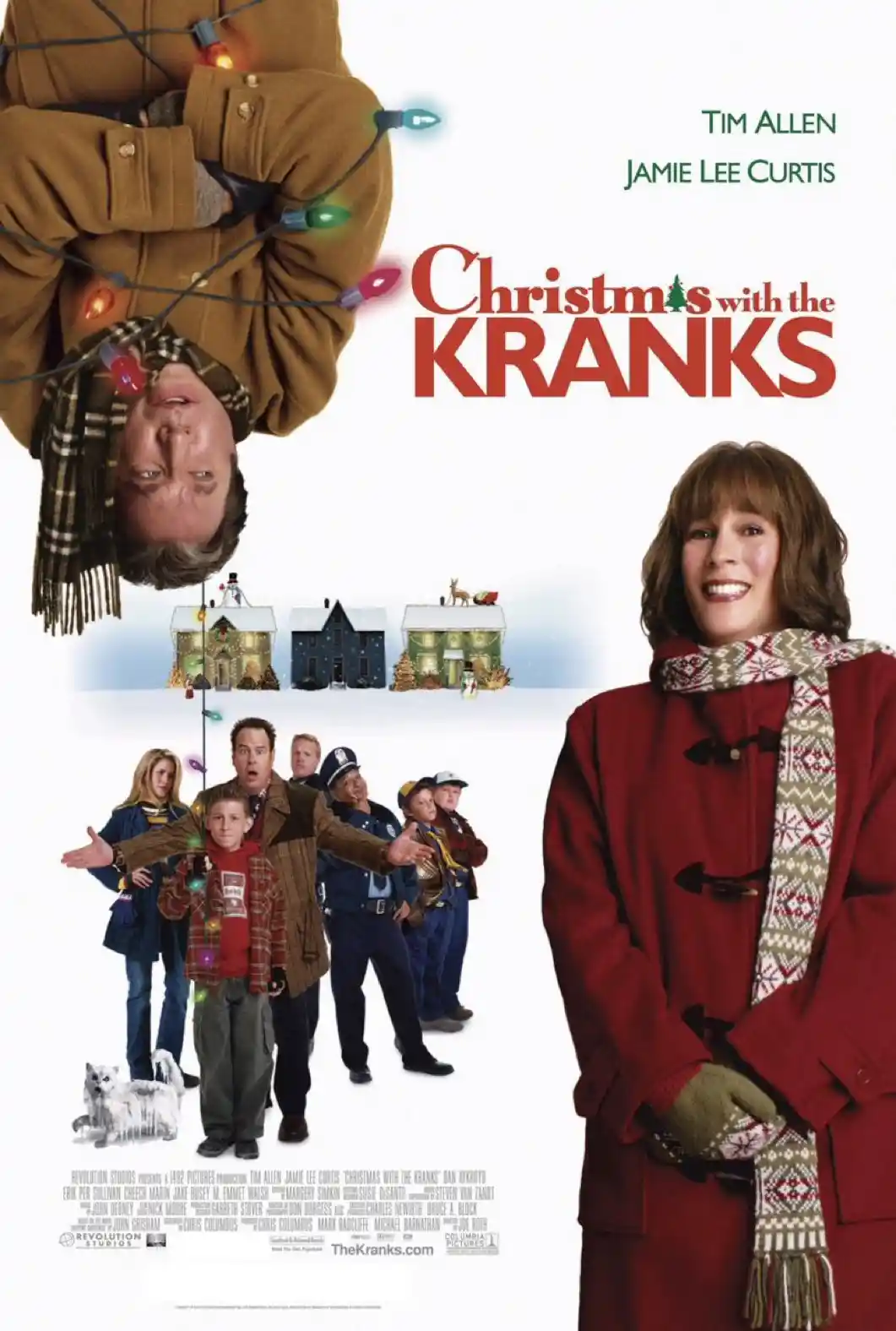This is the movie poster for 'Christmas with the Kranks,' featuring actors Tim Allen and Jamie Lee Curtis. Tim Allen is…