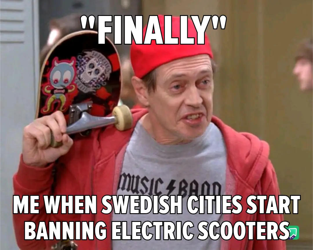 A man in a red beanie and red hoodie holds a skateboard over his shoulder, looking ecstatic. The text overlaid reads…