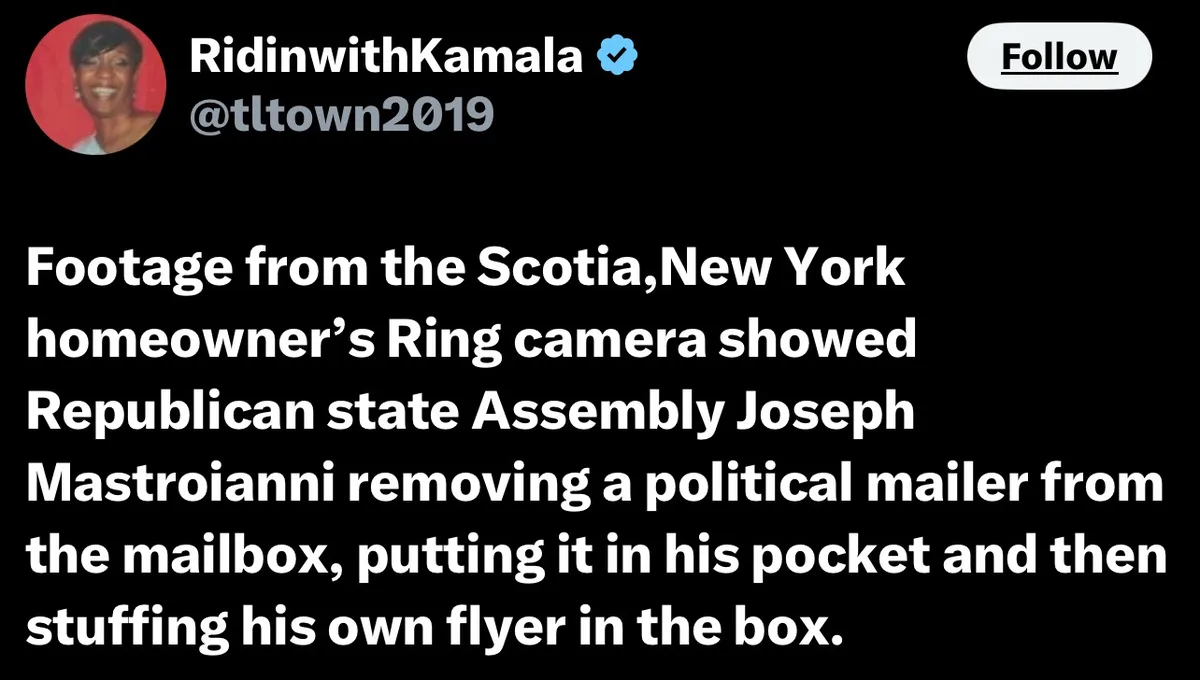 A screenshot of a tweet from the verified account 'RidinwithKamala' (@tltown2019) with a circular profile picture of a…