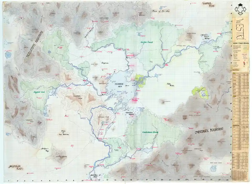 Scanned Map of the Enchanted Kingdom of Westri
